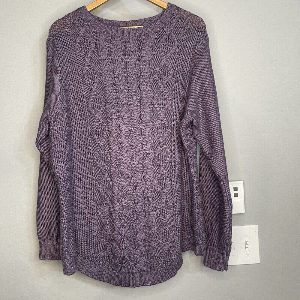 Cabela’s Sweater Wool Blend Cable Knit Pullover Womens Large EUC